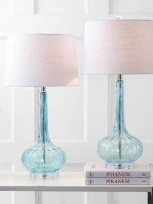 28.5" (set Of 2) Bette Glass Teardrop Table Lamp (includes Energy Efficient Light Bulb) - Jonathan Y