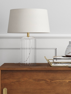 Small Ribbed Glass Led Table Lamp Clear - Project 62™