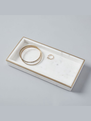 Brass Inlay Marble Tray