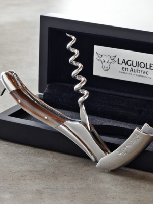 Laguiole En Aubrac Waiters Corkscrew Wine Opener, Solid Horn