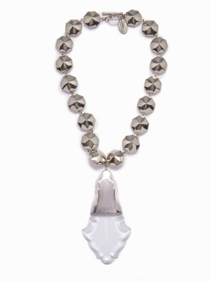 Orina Bauble Crystal Pendant Necklace - Silver