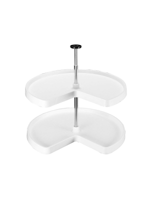 Rev-a-shelf 3472-28-11-52 28-inch White Polymer Kidney 2-shelf Lazy Susan Set