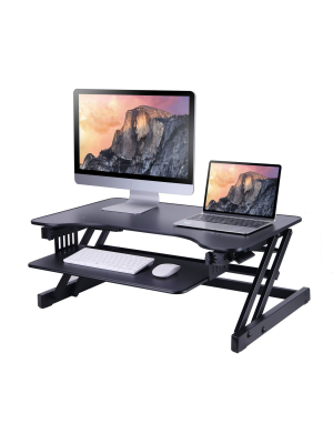 Basic Height Adjustable Sit To Stand Desk Computer Riser - Rocelco