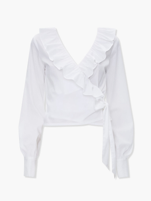 Ruffle-trim Wrap Top