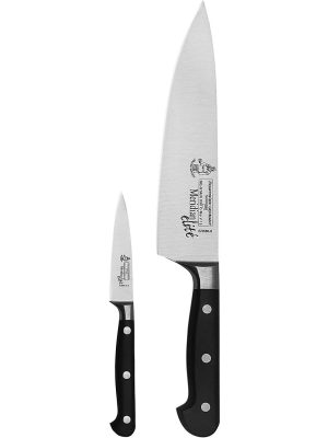 Messermeister Meridian Elite Professional 2 Piece German 8 Inch Chef And 3.5 Inch Parer Multi Purpose Kitchen Knife Set