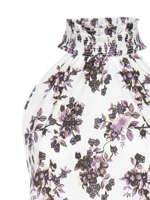 Pinko Floral Print Halterneck Sleeveless Top