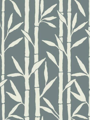 Bamboo Grove Wallpaper In Blue By Antonina Vella For York Wallcoverings