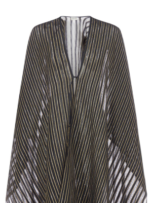 Saint Laurent Striped Sheer Cape