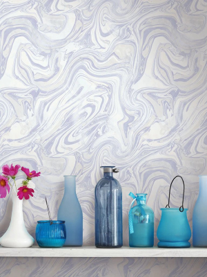 Petra Wallpaper In Blueberry From The Sanctuary Collection By Mayflower Wallpaper