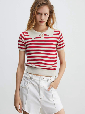 By The Sea Red Striped T-shirt