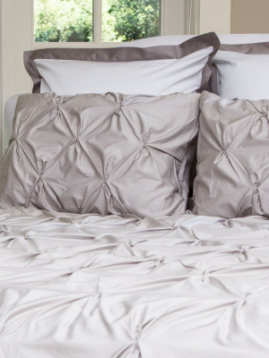 Dove Grey Valencia Pintuck Duvet Cover