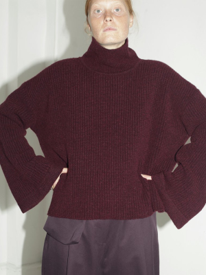 Elodie High-neck Sweater – Raisin