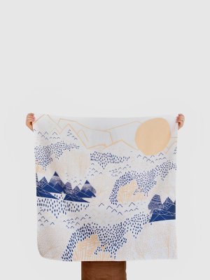 Silkscreened Furoshiki – 'mountain Blossom'