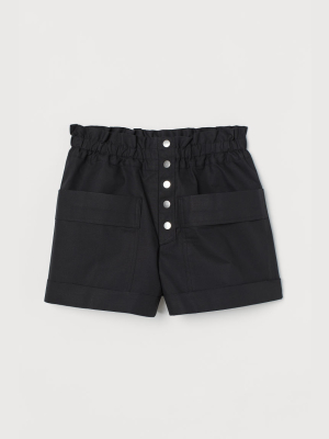 Twill Paper-bag Shorts