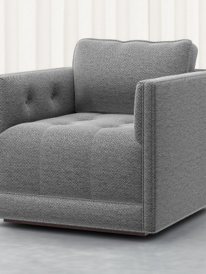 Wylie Grey Tufted Swivel Chair