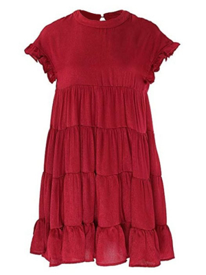 'joey' Ruffled Sleeves Layered Dress (8 Colors)