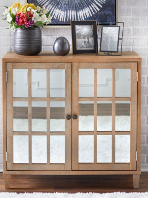 Matteo Cabinet With Mirror Rustic Natural - Lifestorey