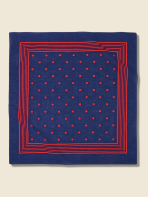 Bandana - Navy Large Red Dot