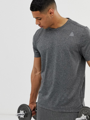 Reebok Work Out Ready Melange Tech T-shirt In Dark Gray