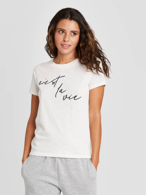 Women's C'est Le Vie Short Sleeve Graphic T-shirt - Cream