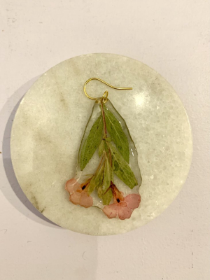 Dauphinette - Pink Lobelia With Stem Earring