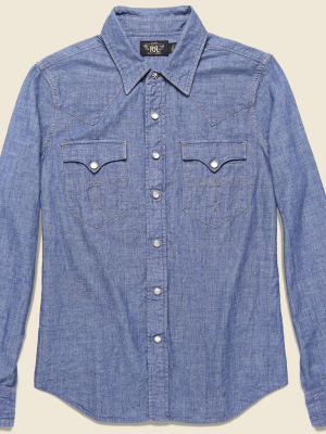 Buffalo Western Shirt - Blue Chambray