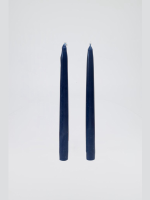 Pair Of Tapered Dinner Candles, Deep Sea