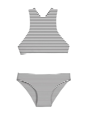 Shelly Beach Bikini Top & Makapuu Bikini Bottom (kids) - Vintage Sailor Stripe Print