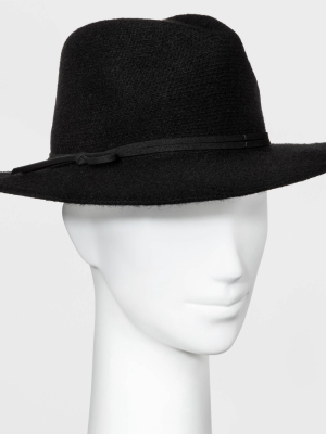 Women's Knit Felt Fedora Hat - Universal Thread™ Black One Size