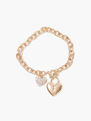 Heart Pendant Charm Bracelet