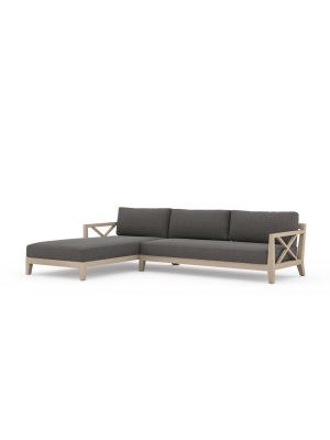 Huntington Two Piece Left-arm Sectional - Washed Brown Teak