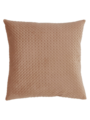 Poly Filled Pinsonic Velvet Pillow Beige - Saro Lifestyle