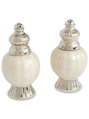 Julia Knight Peony 4" Salt And Pepper Set In Snow