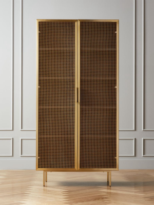 Trace Brass Wire Mesh Door Bookcase