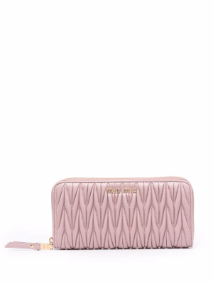 Miu Miu Matelassé Zip-around Wallet