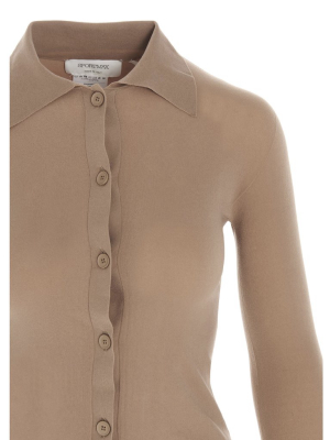 Sportmax Long Sleeve Buttoned Jersey Shirt