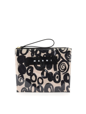 Marni Logo Patch Clutch Bag