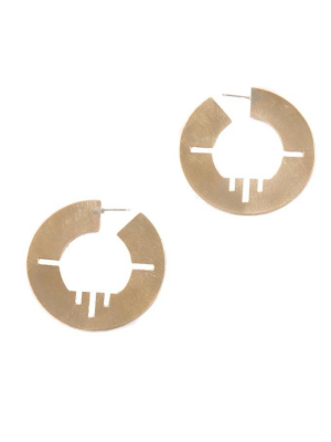 Sundial Brass Hoops