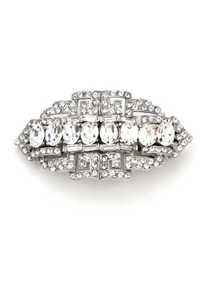 Crystal Oval Round Cut Hair Barrette