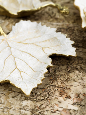 Winter Leaves Grape Leaf Dish