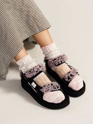 Pale Pink Dapple Crew Sock