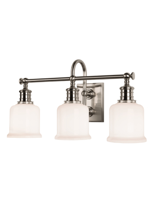 Hudson Valley Lighting Keswick 3-bulb Vanity Lamp - Satin Nickel & Opal Glossy