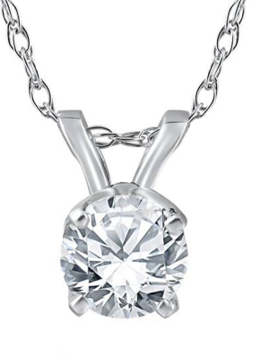 Pompeii3 1/3ct Solitaire Diamond Pendant 14 Karat White Gold