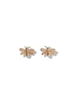 Wonderland Bumble Bee Stud Earrings - Small