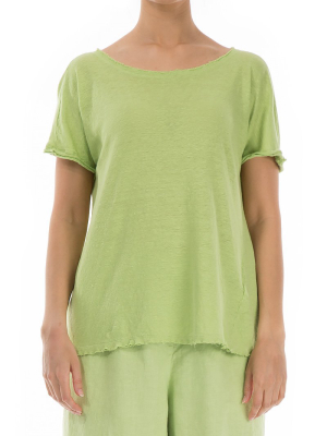 Lime Thin Linen Top