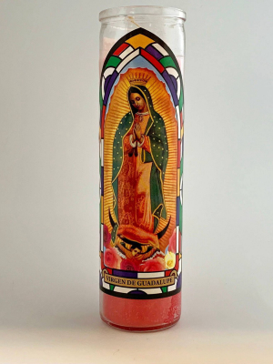 Jar Candle Virgen De Guadalupe Pink - Continental Candle