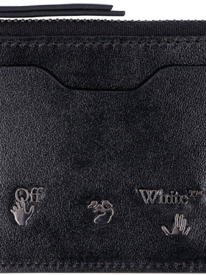 Off-white Logo Embossed Zipped Cardholder