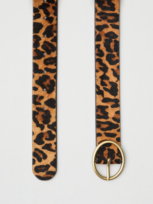 Aeo Leopard Print Oval Belt