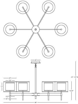 Saturnia Collection 6-light Chandelier