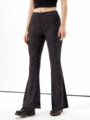 Ae Snakeskin Super High-waisted Flare Legging